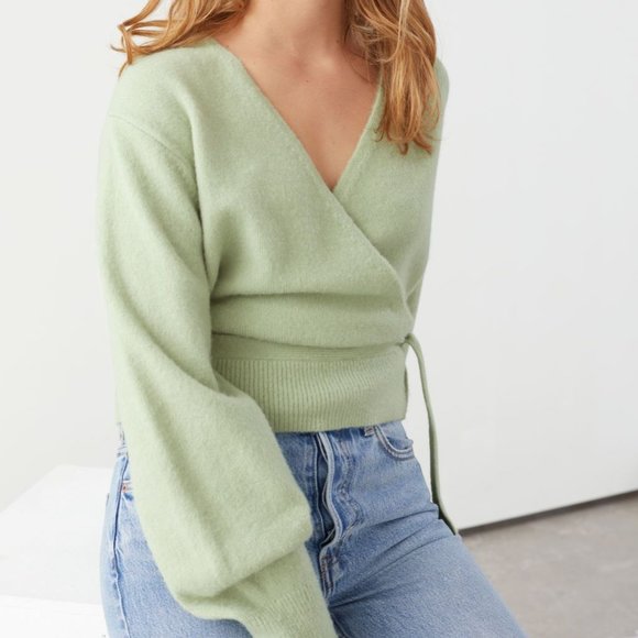 & Other Stories Sweaters - & Other Stories Mint Wrap Cardigan